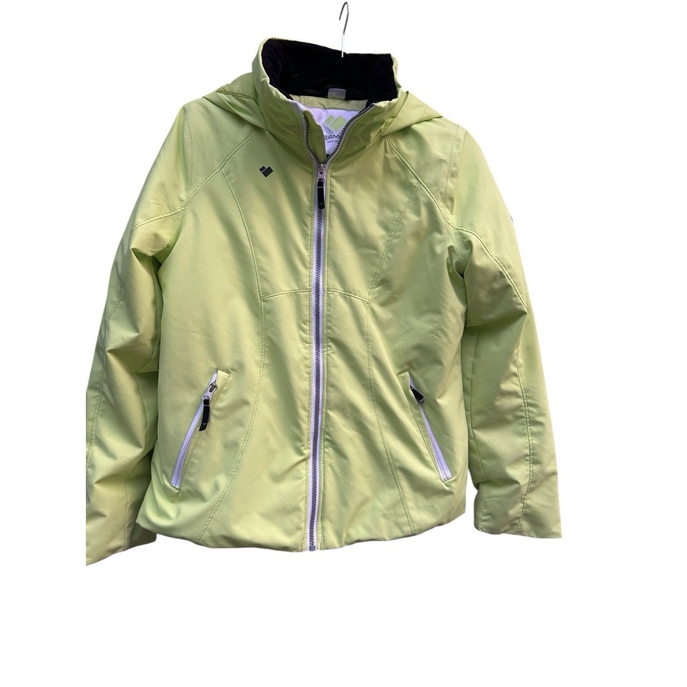 Obermeyer Rylee Ski Jacket Girls Teen XL 18 Yellow Insulated Hooded Zip 31070